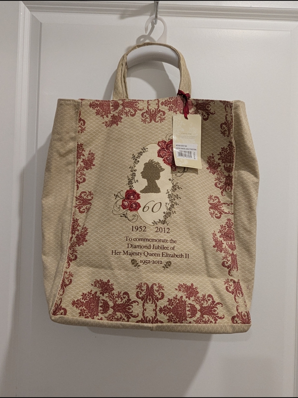 Beige and Red Commemorative Diamond Jubilee Tote